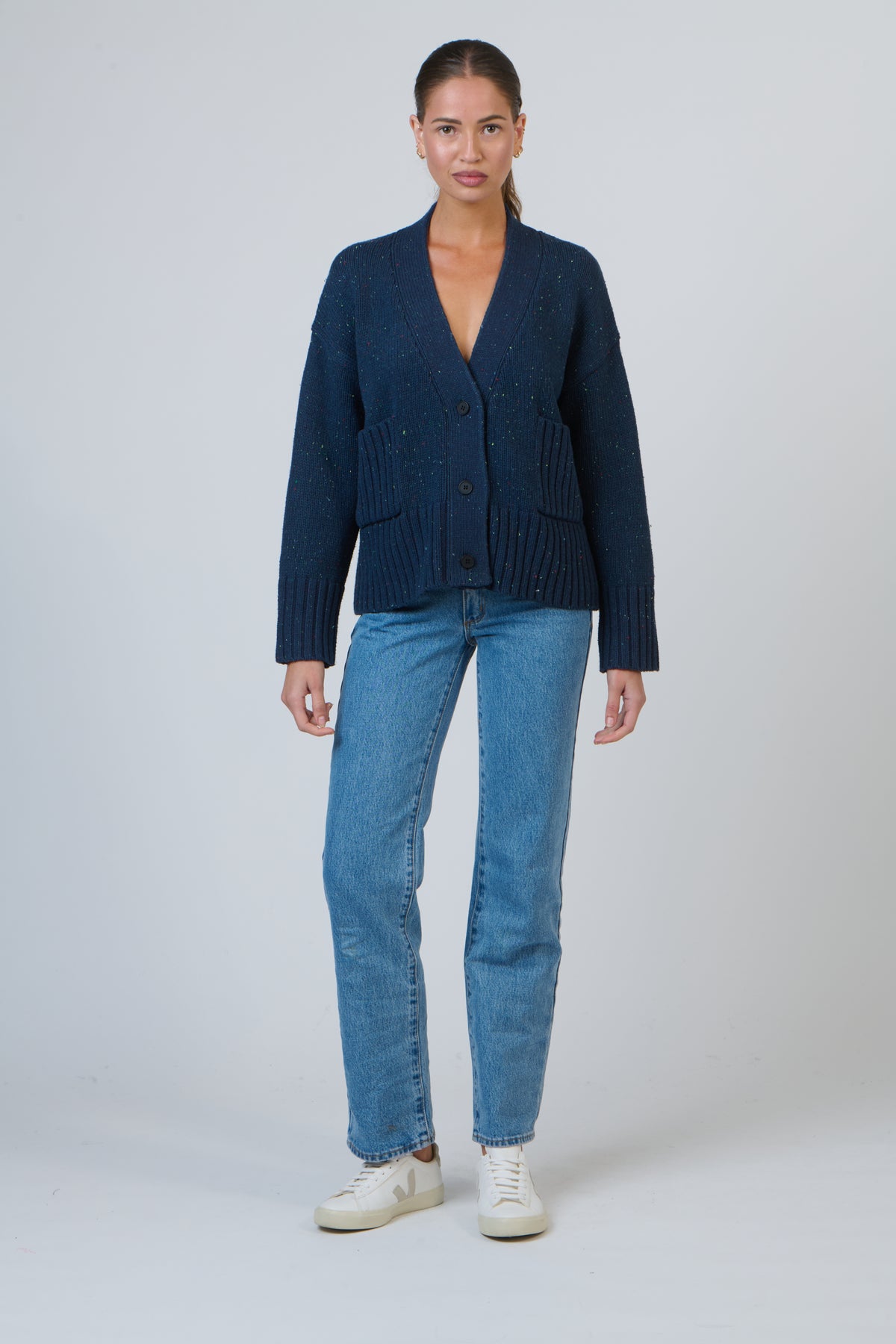 NAM-W21 Navy Knit Cardigan