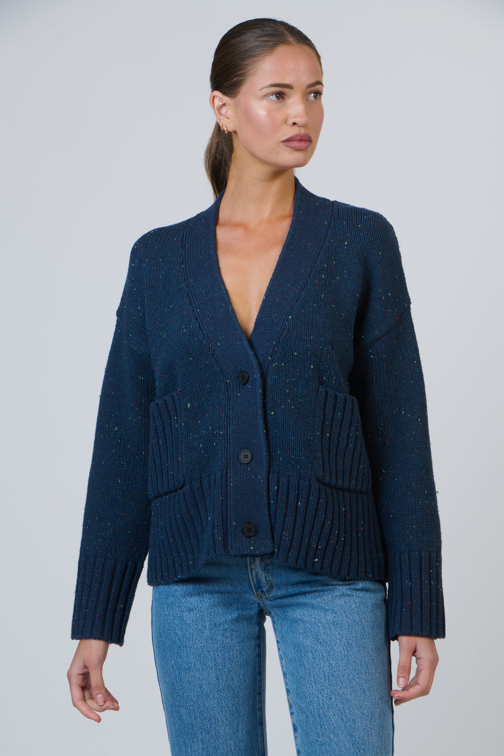 NAM-W21 Navy Knit Cardigan