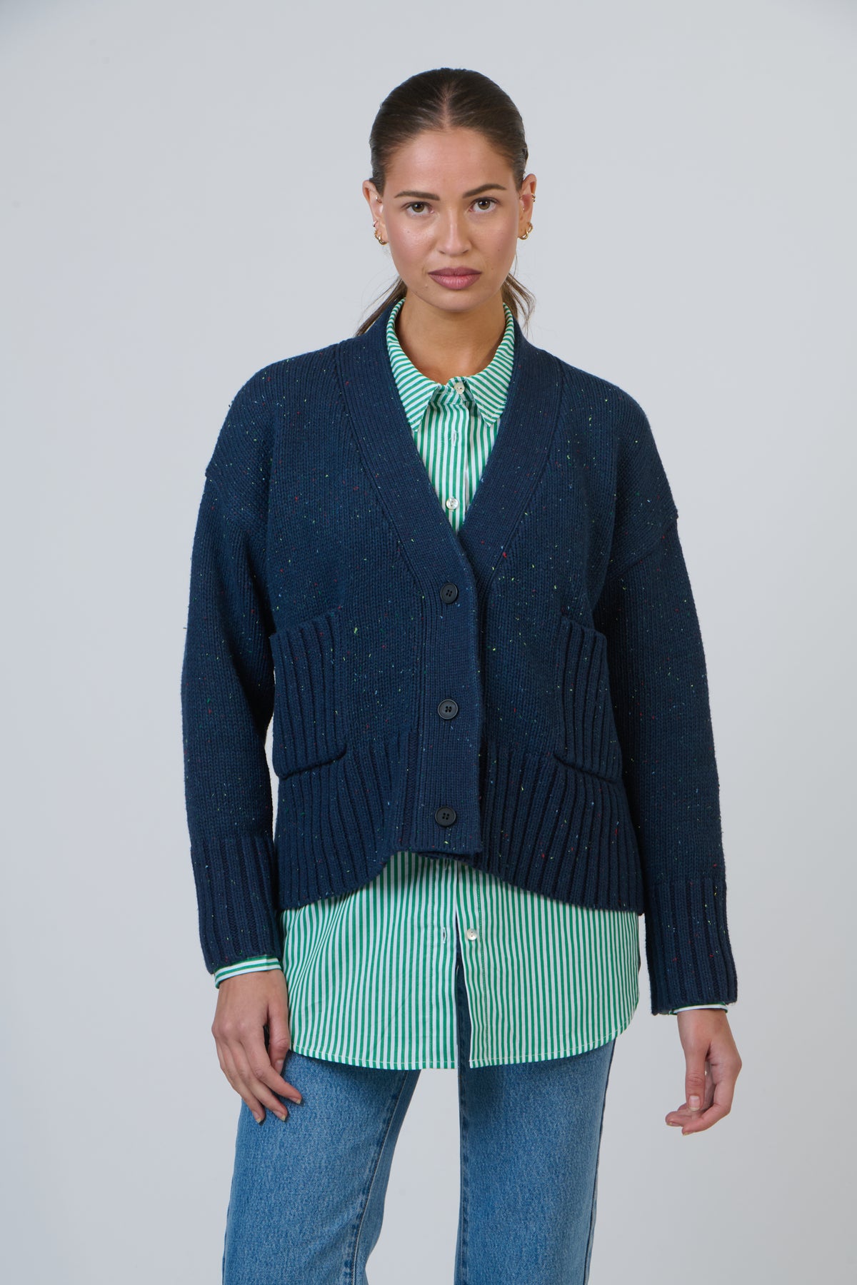 NAM-W21 Navy Knit Cardigan