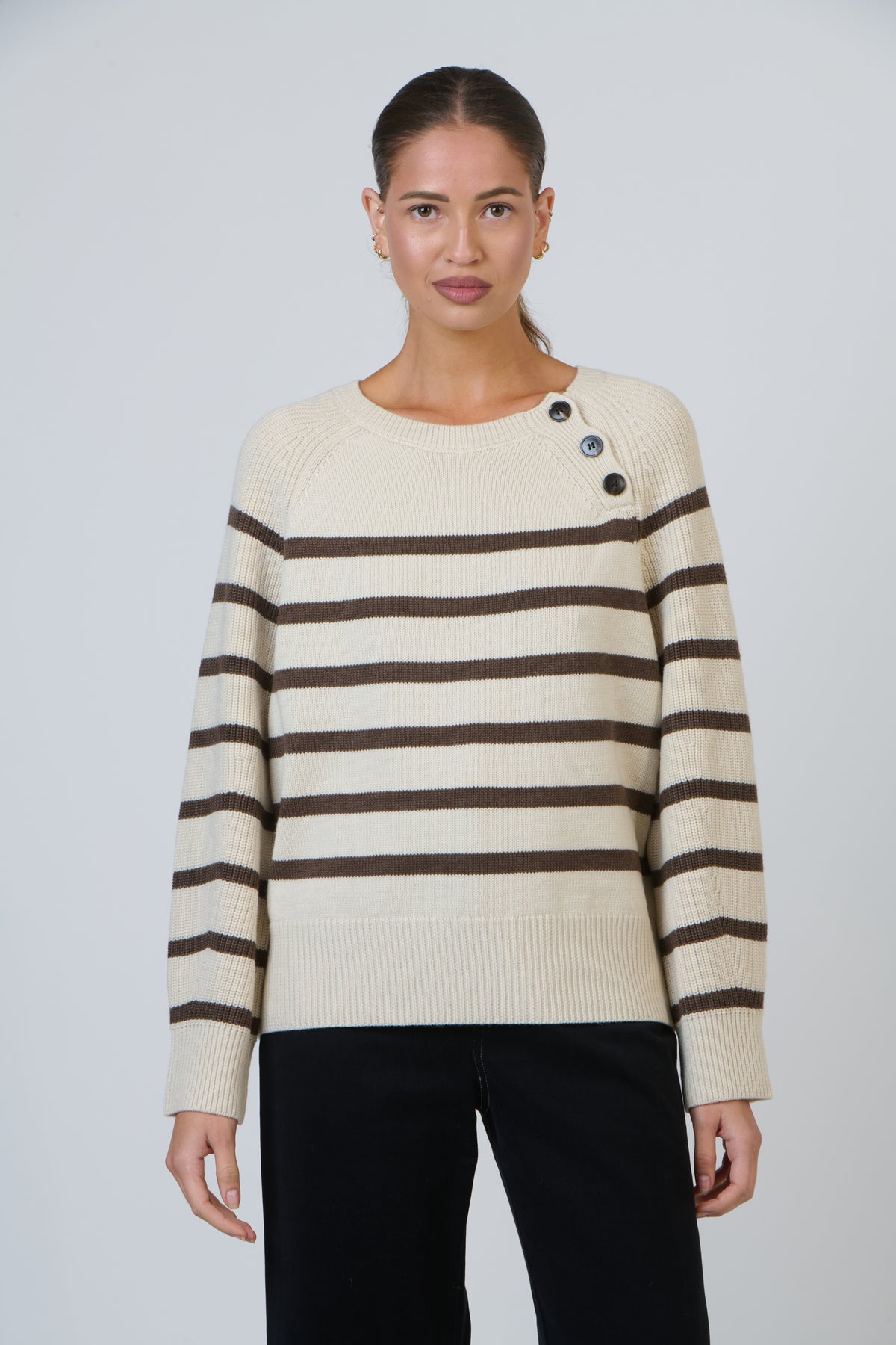 NAM-W26 Choc Ripple Knit Jumper