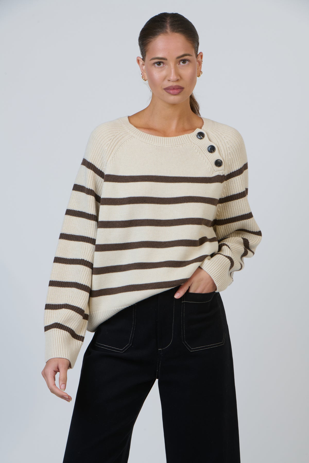 NAM-W26 Choc Ripple Knit Jumper