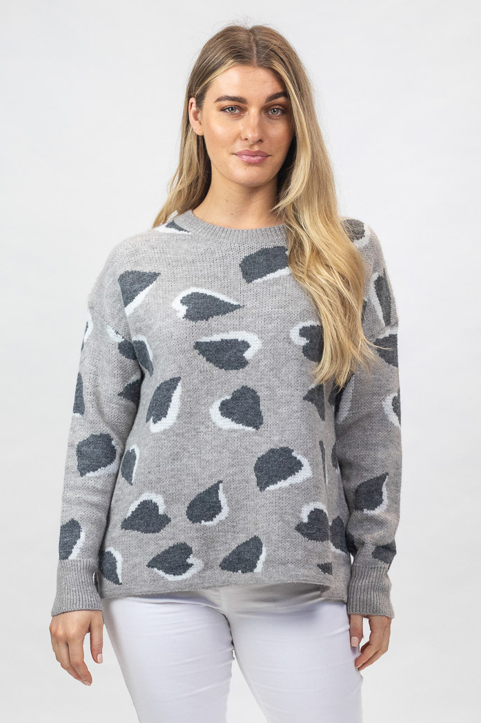 Leopard Print Jumper Grey - Namastai - Buy Now
